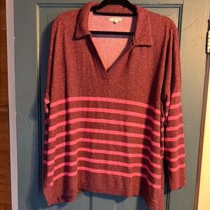Women's Pink and Purple Striped Sweater